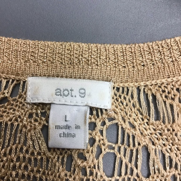 APT 9 women's cardigan for a top or dress sz L beige or gold or cream - Picture 3 of 3